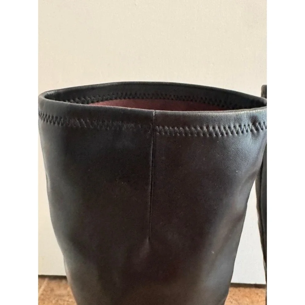 Franco Sarto Black Square Toe Block Heel Tall Boots Womens 9.5 45710